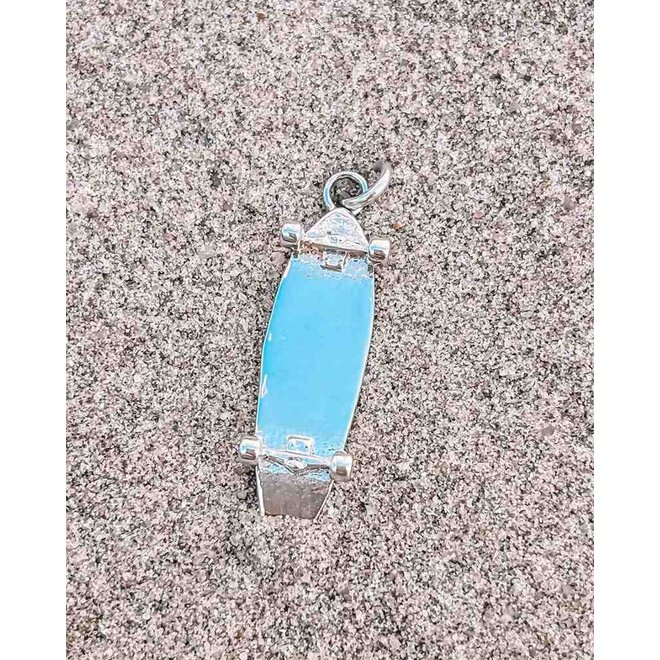 Laguna Treasures Surfskateboard Charm Silver