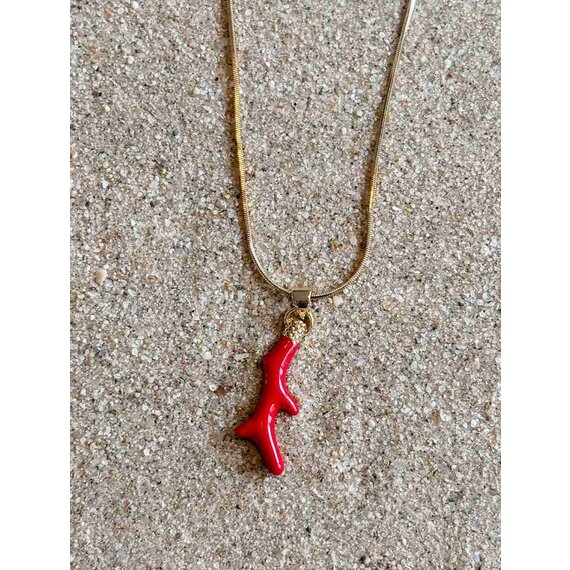 Laguna Treasures Ocean Necklace Coral Flame Gold
