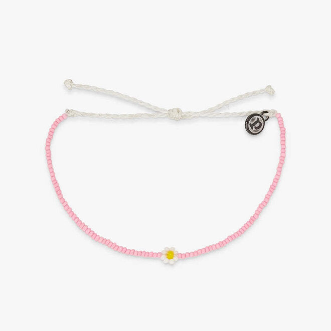 Pura Vida Spring Daisy Seed Beads Bracelet Pink