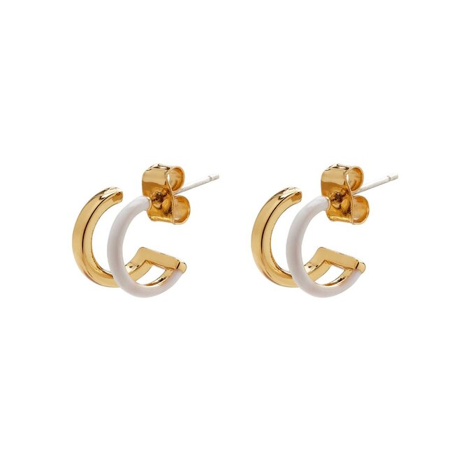Pura Vida Double Hoop Huggies Earrings Gold