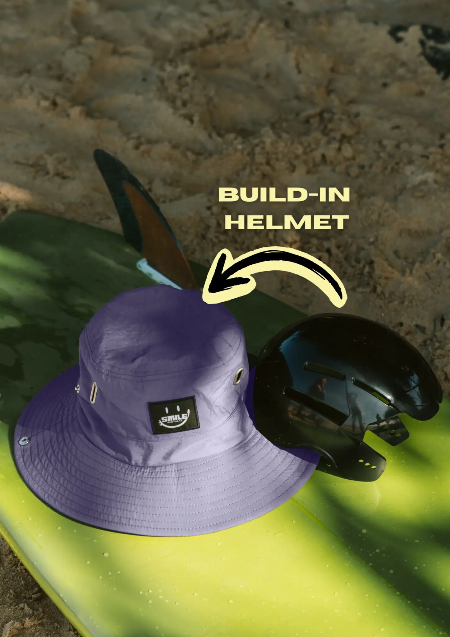 SMILE サーフウェア Reef Ranger – ヘルメット付きサーフハット Surf Hat with Protection - Protection for Surfing - SMILE