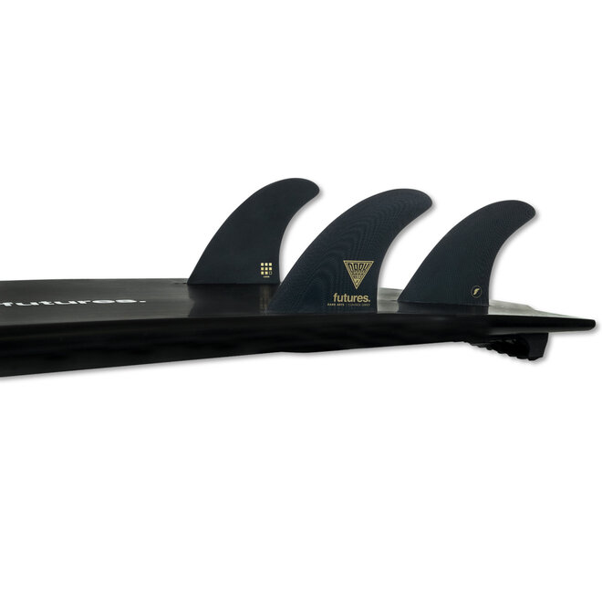 Futures Dark Arts Fiberglass Thruster Fins Black Gold Large