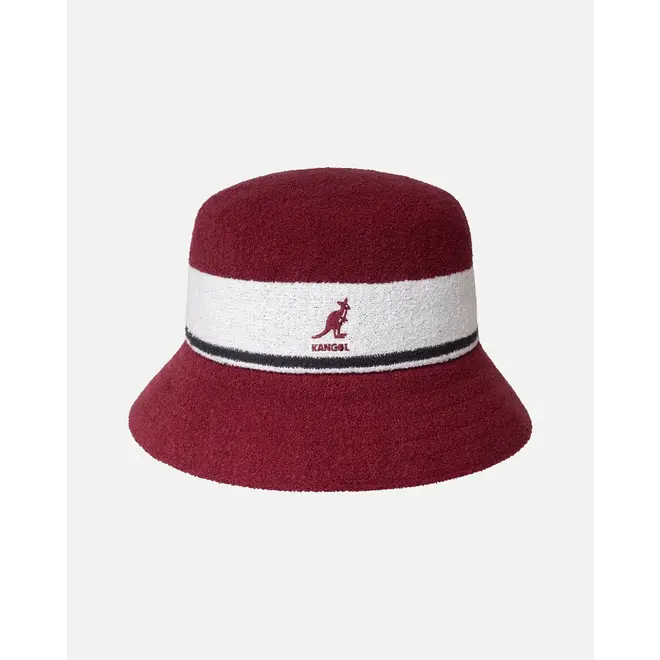 Kangol Bermuda Stripe Bucket Hat Cranberry