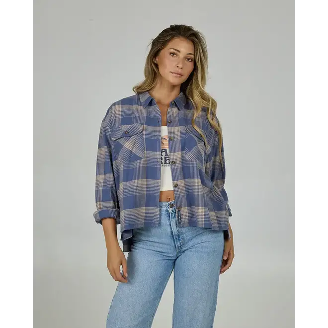 Salty Crew Women's Nomad Flannel Dusty Blue
