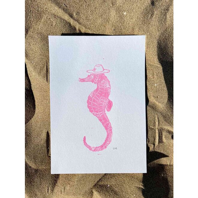 Studio Els Seahorse Cowboy Print A4 Pink