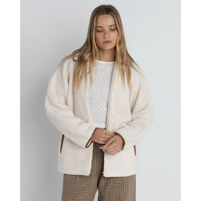 Rhythm Damen Snowy Sherpa Jacket Vintage White