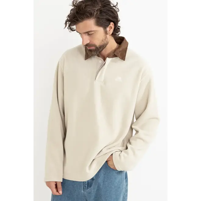 Rhythm Herren Awake Polar Fleece Polo Natural