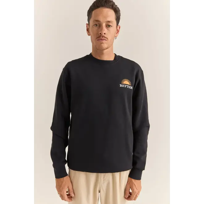 Rhythm Herren Awake Fleece Crew Black
