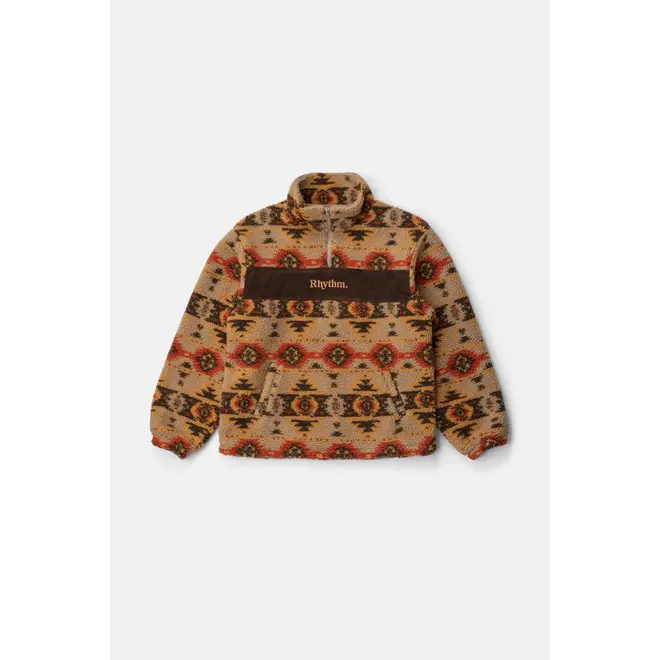 Rhythm Men's High Noon Quarter Zip Fleece Tan