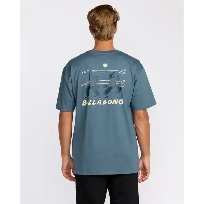 Billabong Heren Split The Peak Tee Steel Blue