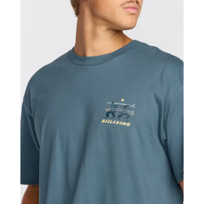 Billabong Heren Split The Peak Tee Steel Blue