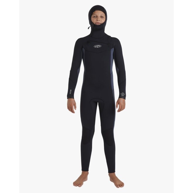 Billabong 5/4 Absolute Natural Hooded Kinder Wetsuit - Blue Combo