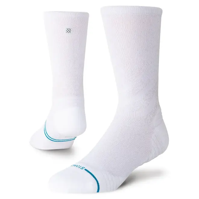 Stance Run Light Crew Socks White