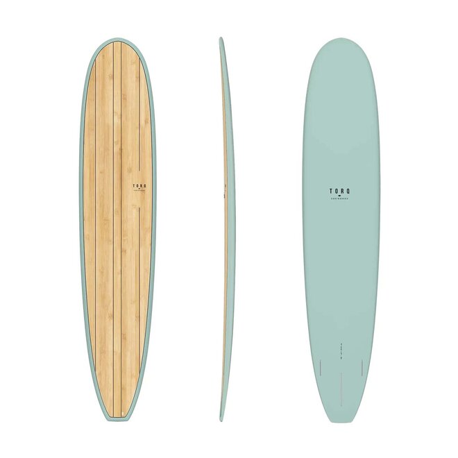 Torq Longboard TET - Futures - 2 + 1 Fin - Wood Deck 9'1 Palm Green