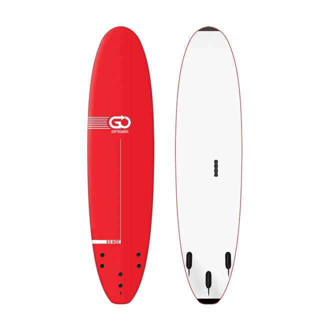 GO Softboards School and Rental Range - Wood Sandwich Tech - 3 Fin 8'6 Red