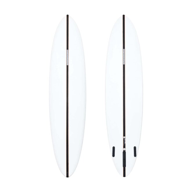 Haydenshapes Mid Length Glider PU - Futures - 2 + 1 Fin 7'7 Clear