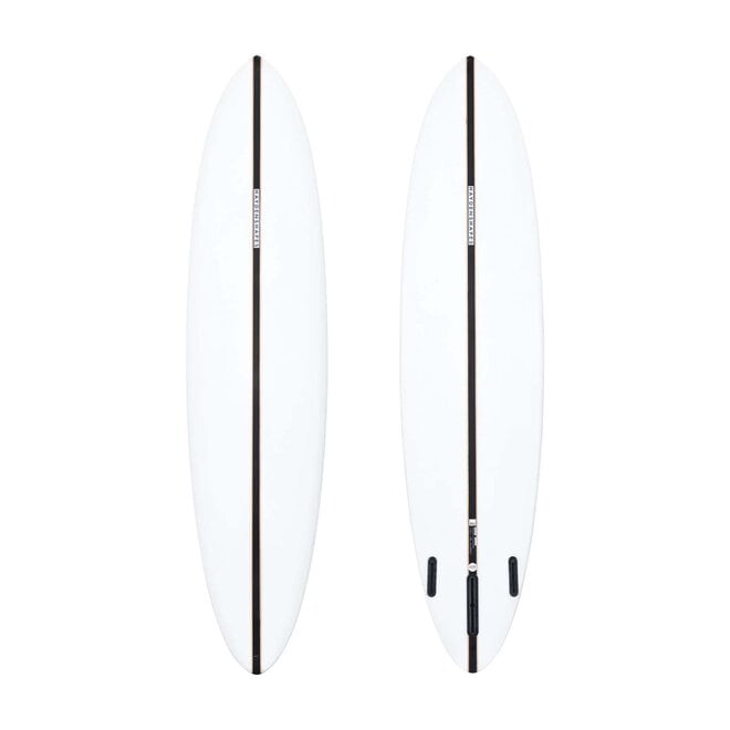Haydenshapes Mid Length Glider PU - Futures - 2 + 1 Fin 7'7 Clear