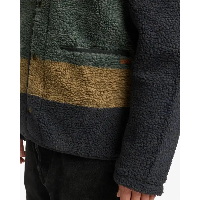 RVCA Herren Westwood Snap Fleece Moody Blue