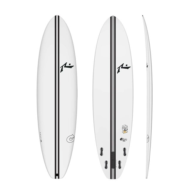 Rusty Egg Not - Torq TEC - FCS II - 4 + 1 Fin 7'4 Clear