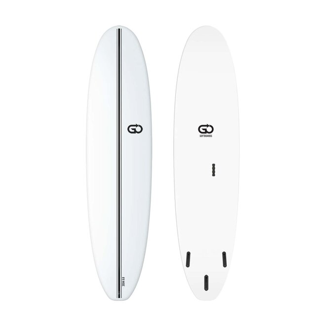 GO Softboards Surf Wide Range - Fiber Tech - 3 Fin 8'6 White