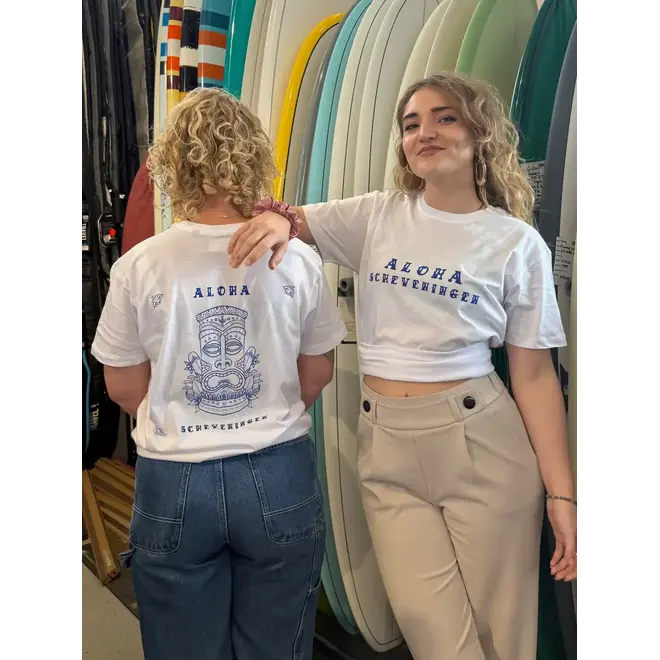 Aloha Delfts Blauw Tiki T-shirt