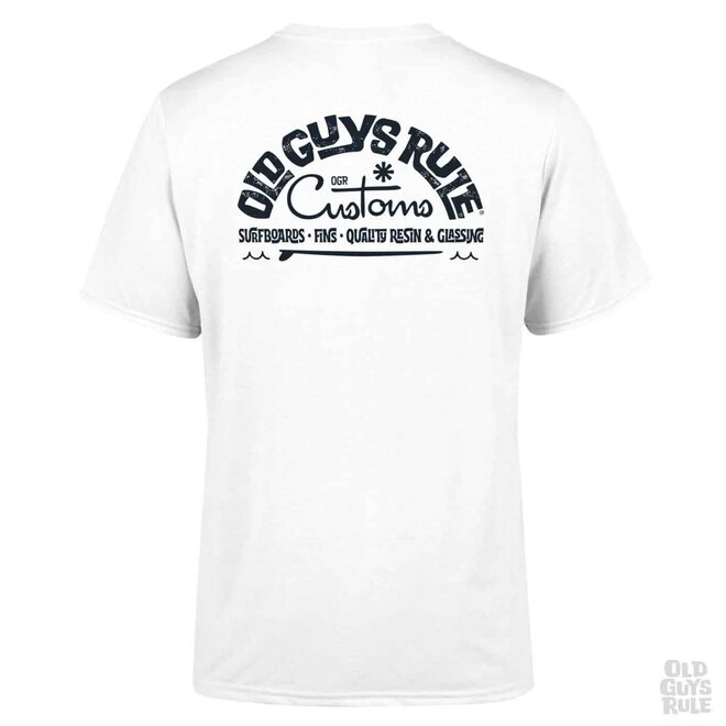 Old Guys Rule Custom Surf Shop T-shirt White