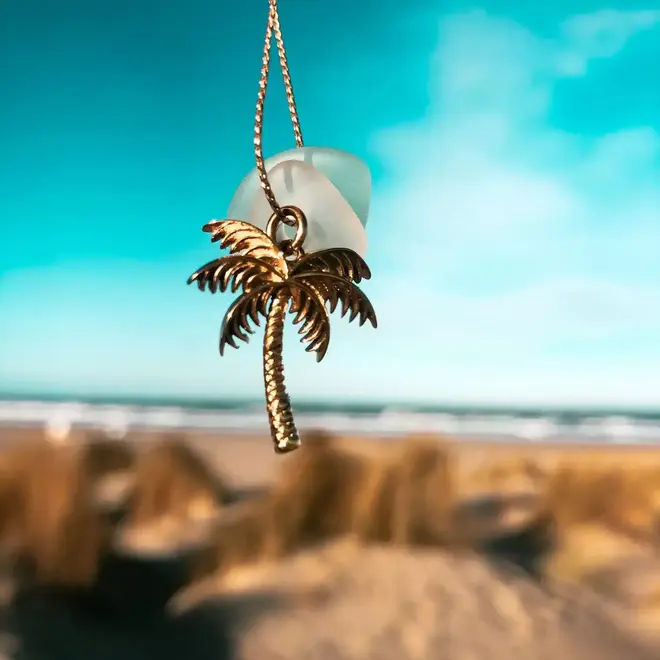 Laguna Treasures Zeeglas Ketting Palmboom Goud