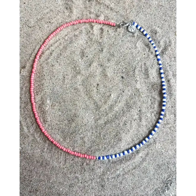 Laguna Treasures Beach Escape Kralen Ketting Blauw-Wit/Roze