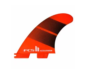 Ailerons SURF FCS II Accelerator Neo Glass Medium Rouge Set De 3