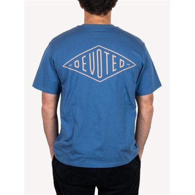 Devoted Printed Diamond Tee 200gr Blue