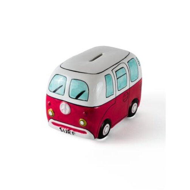 Devoted Surf Van Piggy Bank Red