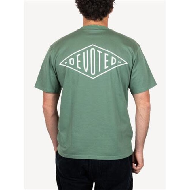 Devoted Printed Diamond Tee 200gr Green
