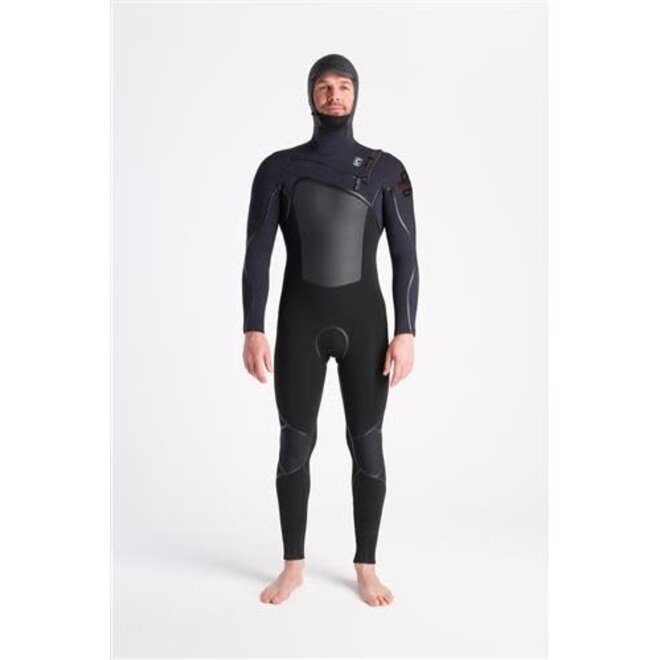 C-Skins NuWave Wired+ 6:5 Mens LQS Hooded Steamer-BK-BX-RU