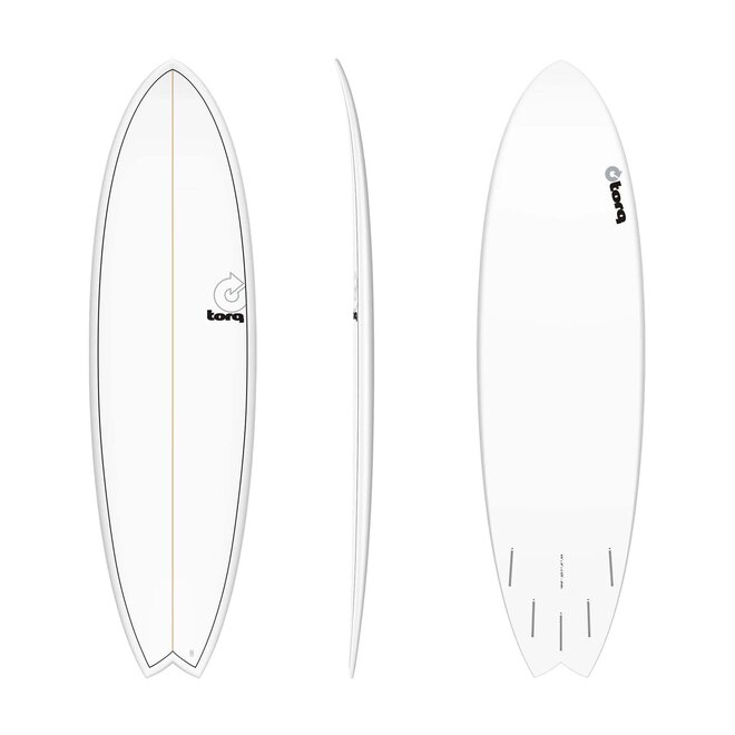 Torq Mod Fish TET - Futures - 5 Fin 7'2 White Pinline