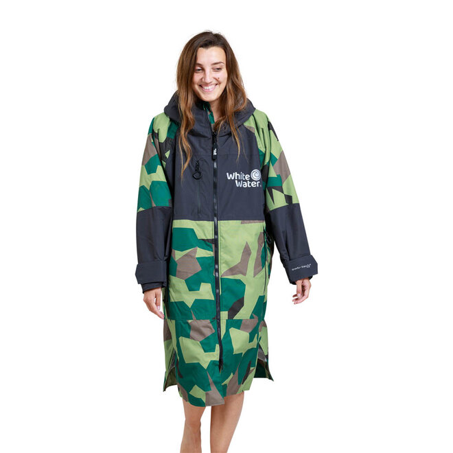 White Water Surf Poncho Jacke Hardshell Green Camo
