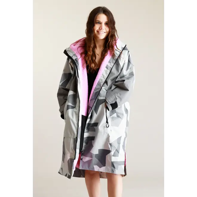 White Water Surf Poncho Jacke Hardshell Artic Camo Pink