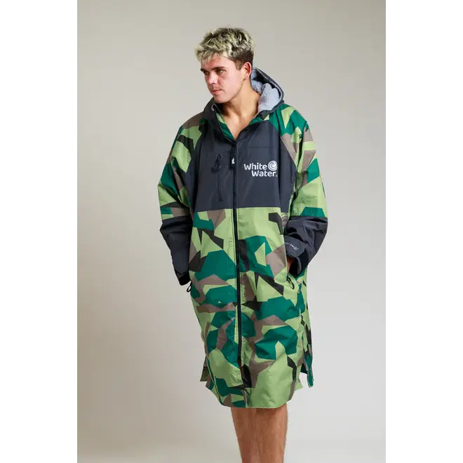White Water Surf Poncho Jacke Hardshell Green Camo