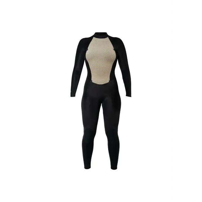 Xcel Axis 4/3 Damen Back Zip Wetsuit Black Palm-Monstera