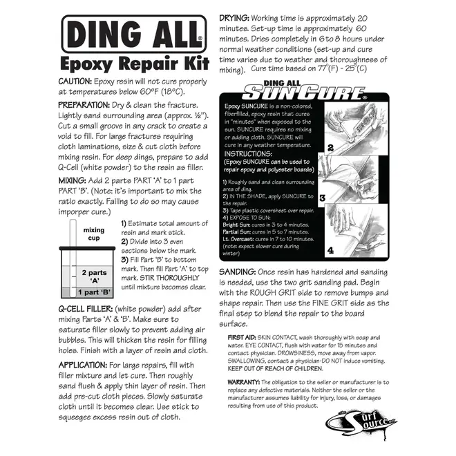 Ding All Epoxy Super Repair Kit