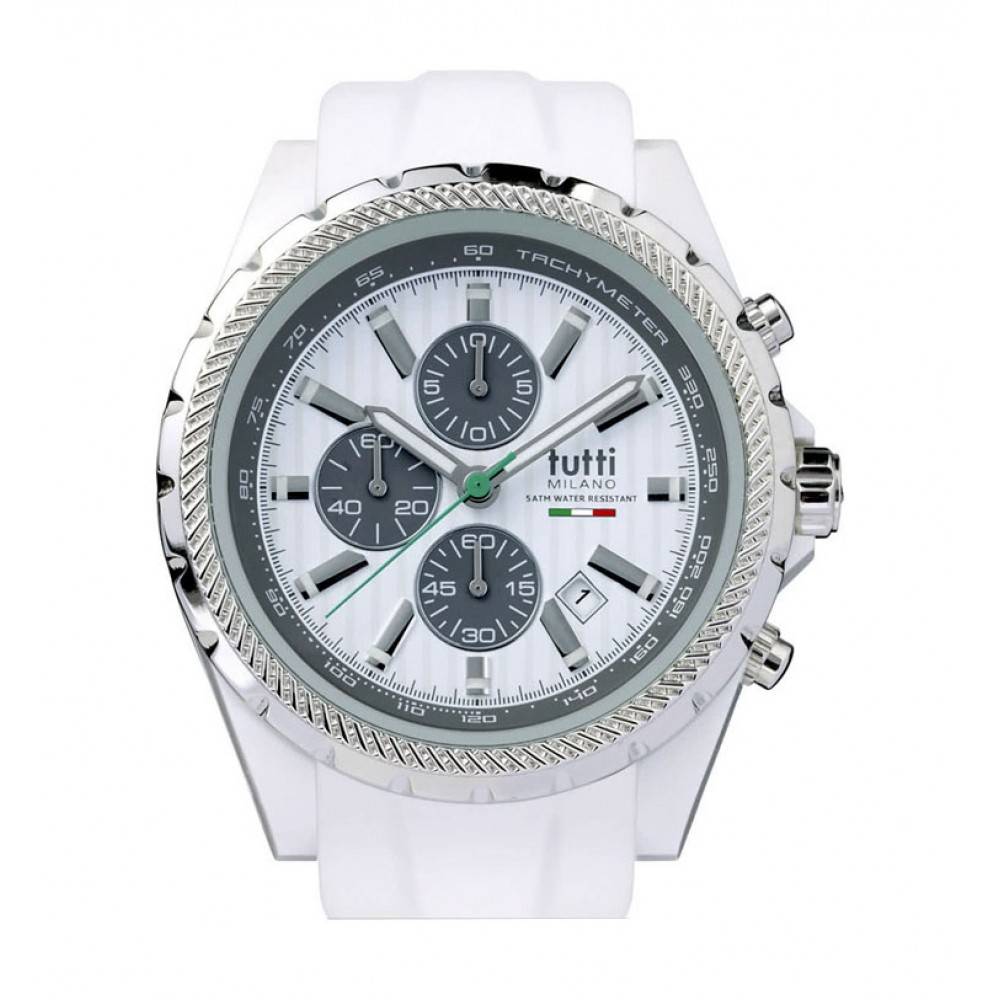 Tutti Milano Meteora Chronograaf Horloge wit TM005 WH
