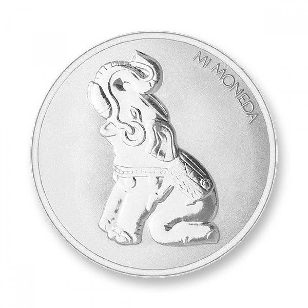 Mi Moneda Munt Elephant & Butterfly Silver plated MON-ELE-01