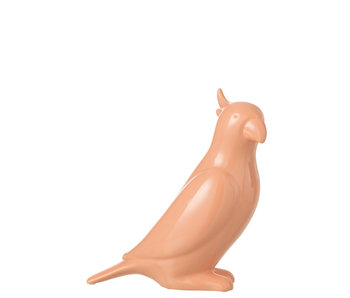 J-Line Figuur vogel Cackatoo Ceramic licht roze (34565)