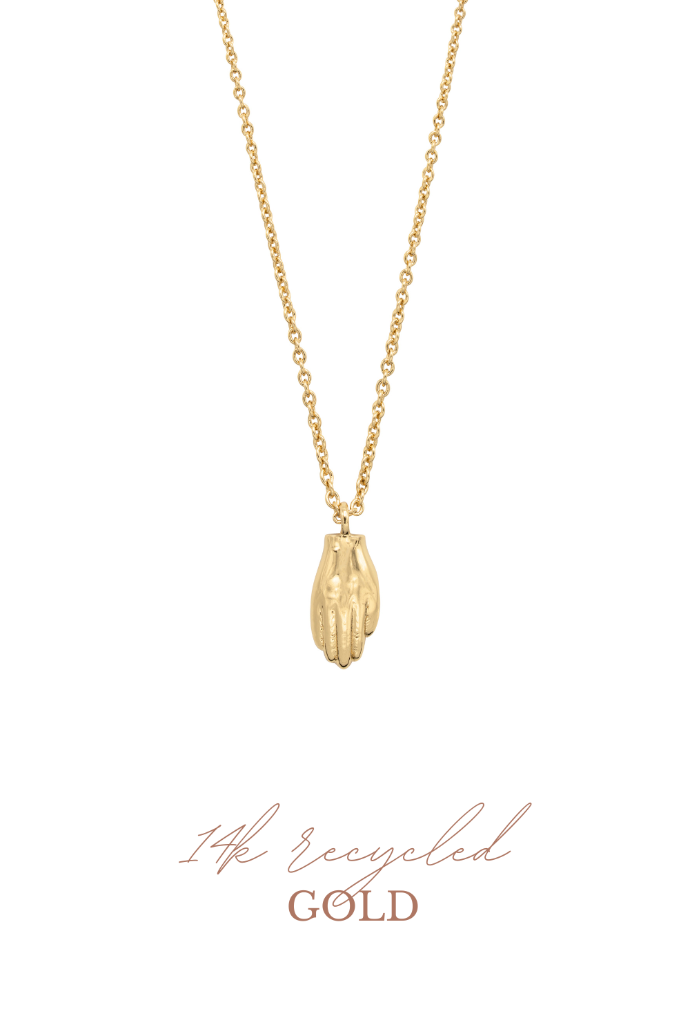 Antwerpse Handjes Ketting - 14k Gerecycled Goud