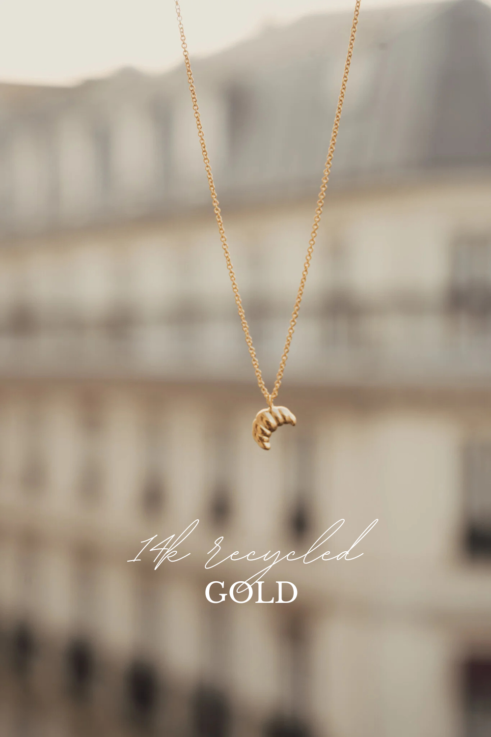 Croissant Ketting - 14k Gerecycled Goud