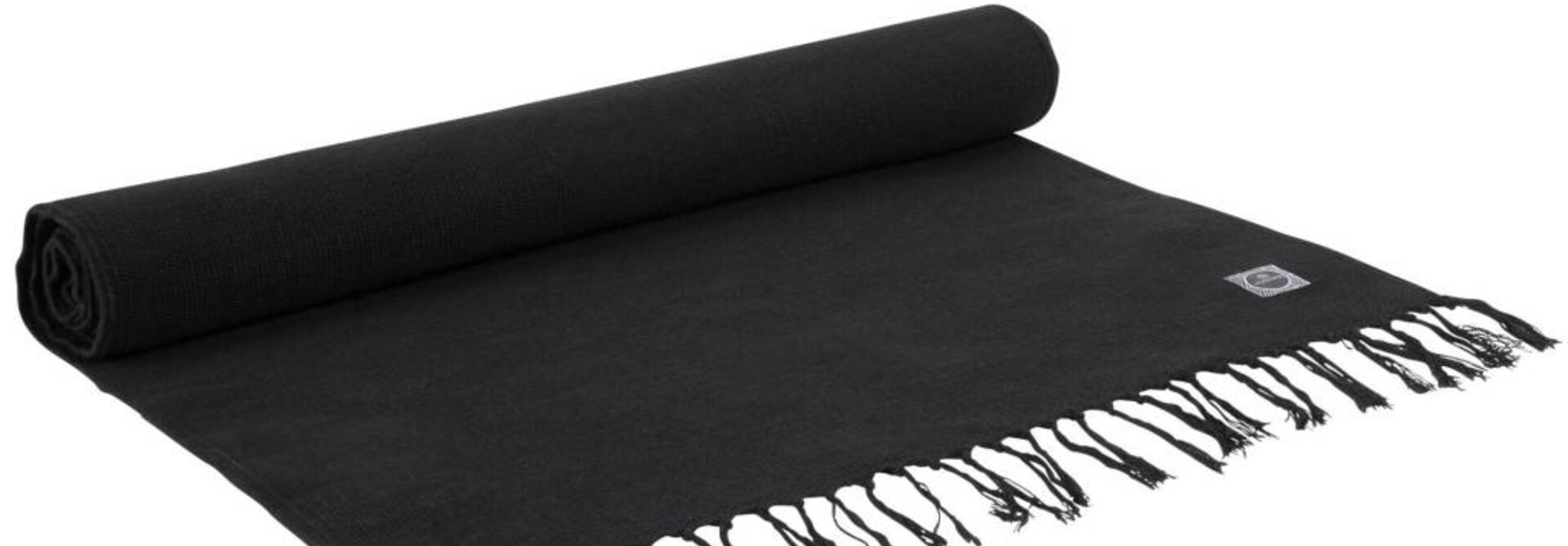 Yogamatte Teppich Baumwolle 200cm 65cm 2mm - Schwarz