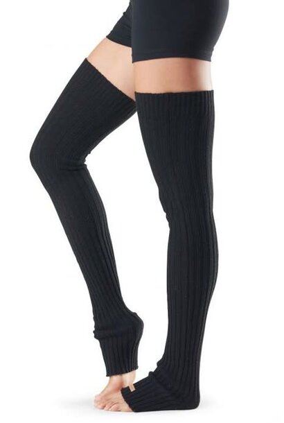 Toesox Thigh High Leg Warmer - Black