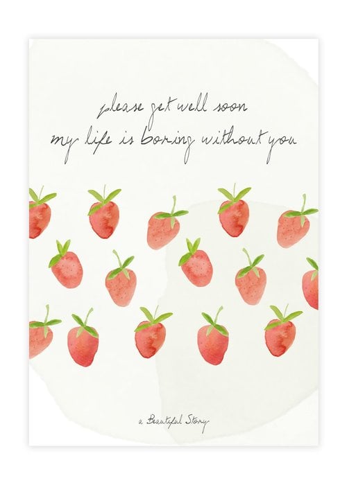 A Beautiful Story A Beautiful Story Ansichtkaart - Strawberries Watercolour