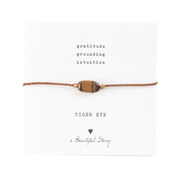 A Beautiful Story Edelstein Karte - Tigerauge Goldenes Armband