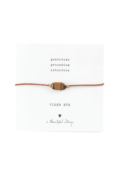A Beautiful Story Edelsteinkarte – Tigerauge-Armband