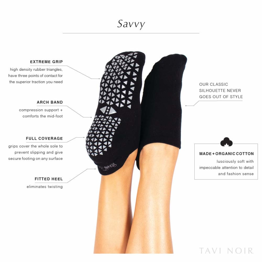 Tavi Noir Grip Socks Savvy - Ebony - Yogisha Amsterdam